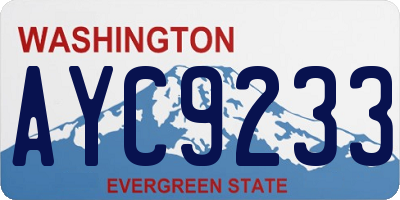 WA license plate AYC9233