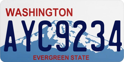 WA license plate AYC9234