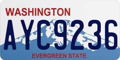 WA license plate AYC9236