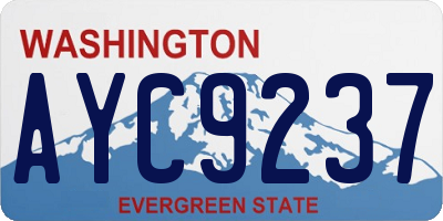 WA license plate AYC9237
