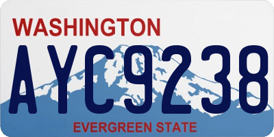 WA license plate AYC9238