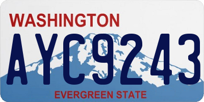 WA license plate AYC9243