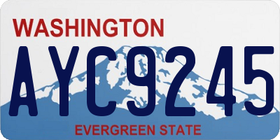 WA license plate AYC9245