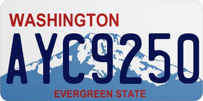 WA license plate AYC9250