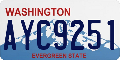 WA license plate AYC9251