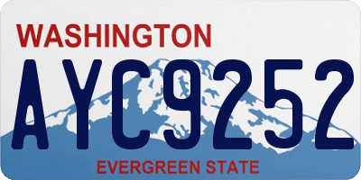WA license plate AYC9252