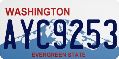 WA license plate AYC9253
