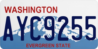 WA license plate AYC9255