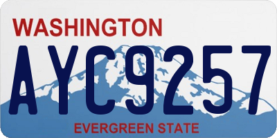 WA license plate AYC9257