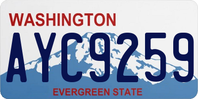 WA license plate AYC9259