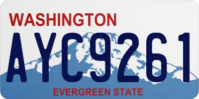 WA license plate AYC9261