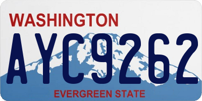 WA license plate AYC9262