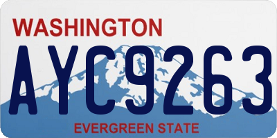 WA license plate AYC9263
