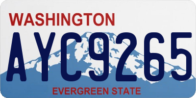 WA license plate AYC9265