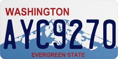 WA license plate AYC9270
