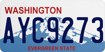 WA license plate AYC9273