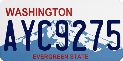 WA license plate AYC9275