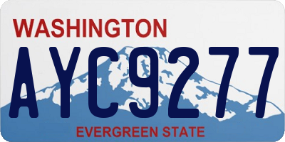WA license plate AYC9277