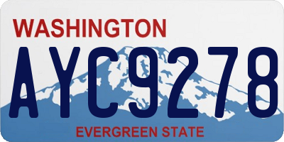 WA license plate AYC9278