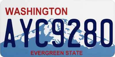 WA license plate AYC9280
