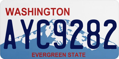 WA license plate AYC9282
