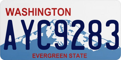 WA license plate AYC9283