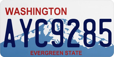 WA license plate AYC9285