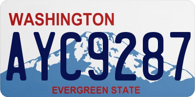 WA license plate AYC9287