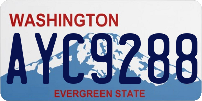 WA license plate AYC9288