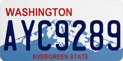 WA license plate AYC9289