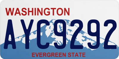 WA license plate AYC9292