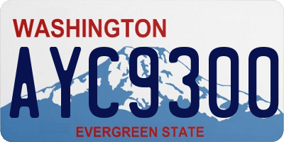 WA license plate AYC9300
