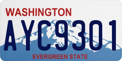 WA license plate AYC9301