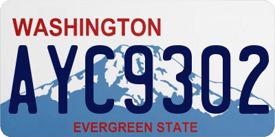 WA license plate AYC9302