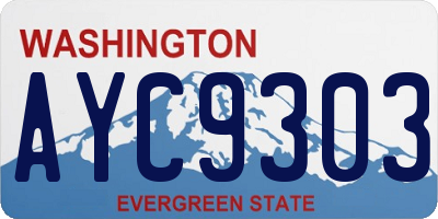 WA license plate AYC9303