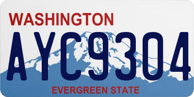 WA license plate AYC9304