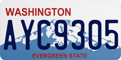 WA license plate AYC9305