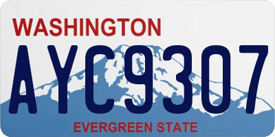 WA license plate AYC9307