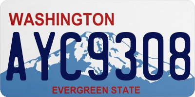 WA license plate AYC9308