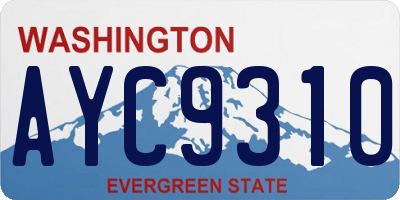 WA license plate AYC9310