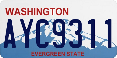 WA license plate AYC9311