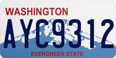 WA license plate AYC9312