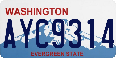 WA license plate AYC9314