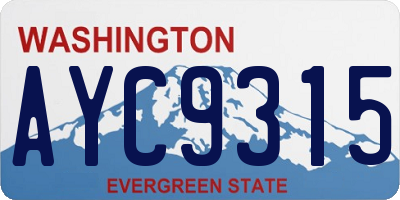 WA license plate AYC9315