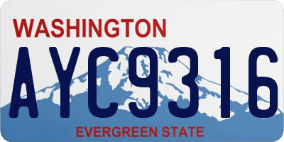 WA license plate AYC9316
