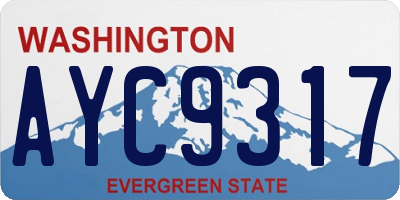 WA license plate AYC9317
