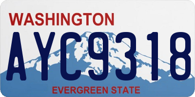 WA license plate AYC9318