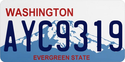 WA license plate AYC9319