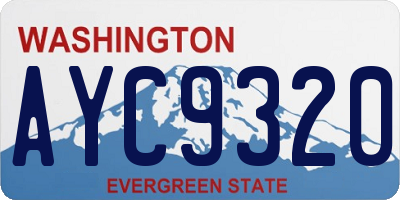 WA license plate AYC9320
