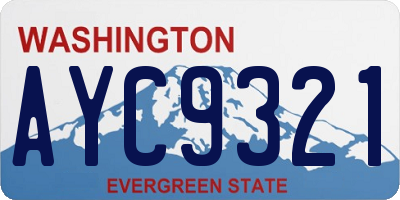 WA license plate AYC9321